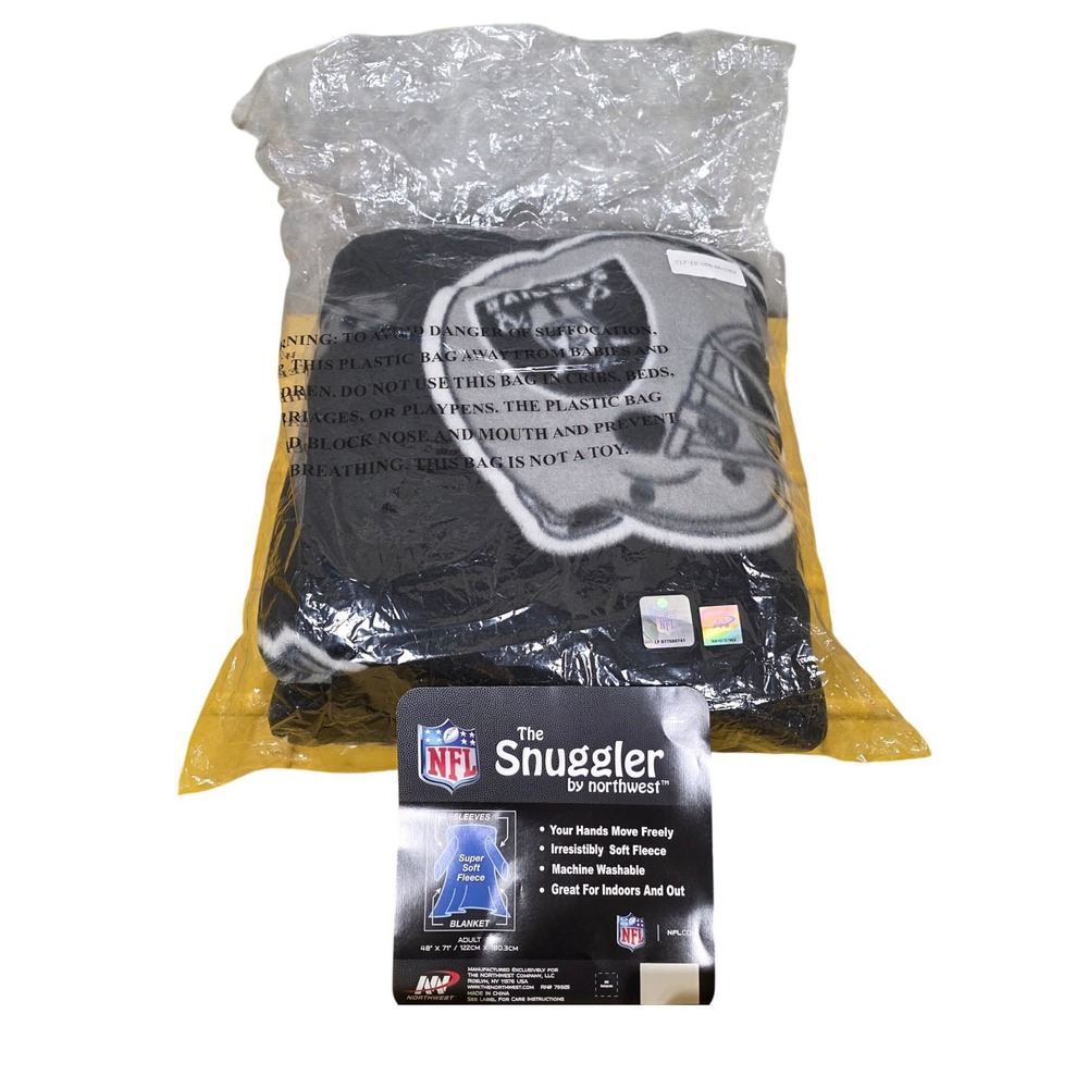 NFL Las Vegas Raiders The Snuggler by‎ Northwest Fleece Blanket New